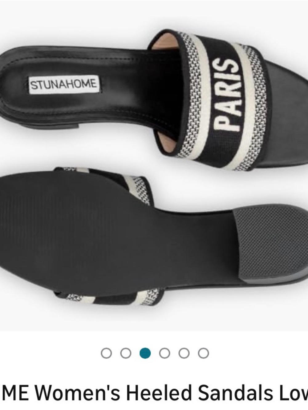 Paris Black Slide heels for Women